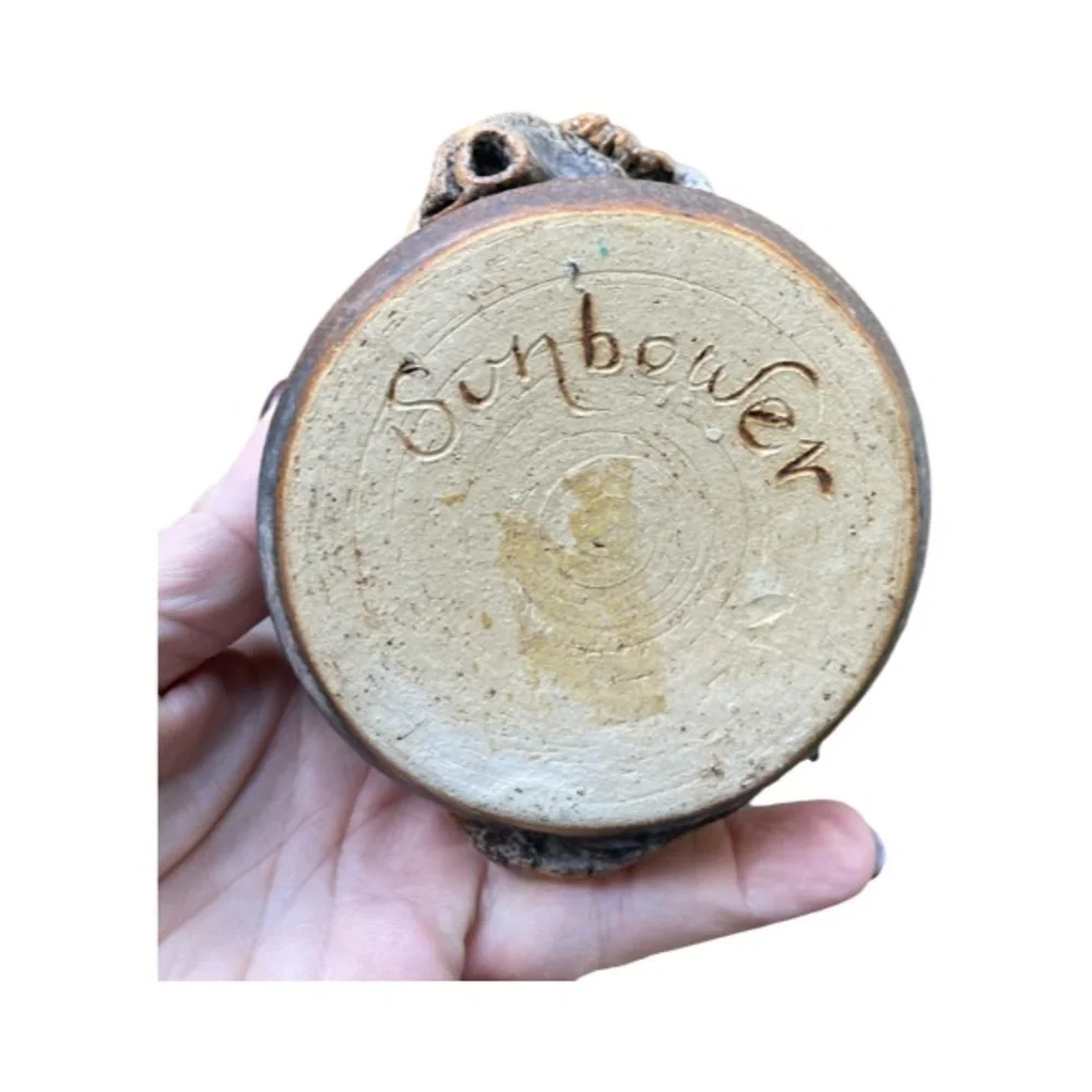 Sunbower Signed Moose Pottery Mug